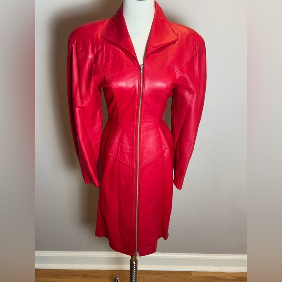 Authentic Vintage Michael Hoban North Beach Leather Dress XS - Picture 1 of 9